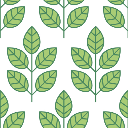 Green foliage seamless pattern. Floral background with branches and leaves. Vector illustration.のイラスト素材