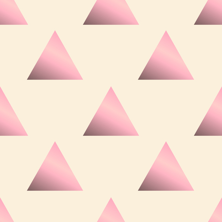 Rose gold triangles. Geometric seamless pattern. Endless triangular background of geometric shapes. Arrow. Vector illustration.のイラスト素材