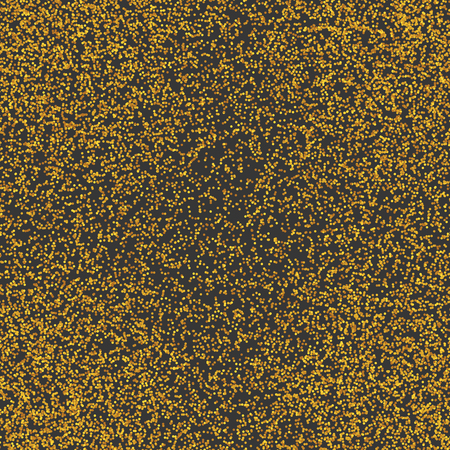 Messy gold dots on gray background. Golden glitter. Colorful festive seamless pattern with round shapes. Grunge dotted texture for wrapping paper, web. Vector illustration.のイラスト素材