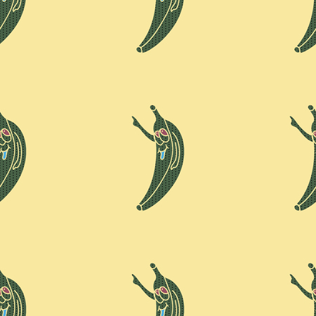Cartoon cheerful crazy pop art banana pointer on the backgroundのイラスト素材