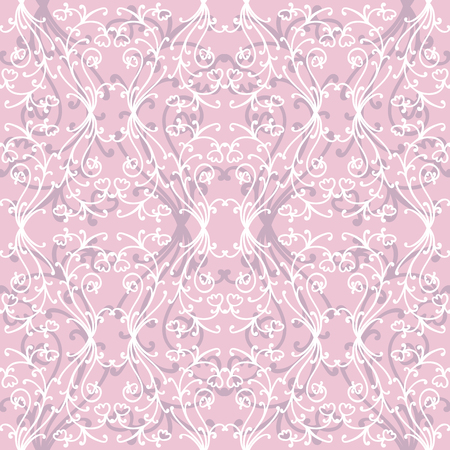 Floral damask seamless pattern with branches and flowers. Vector illustration.のイラスト素材