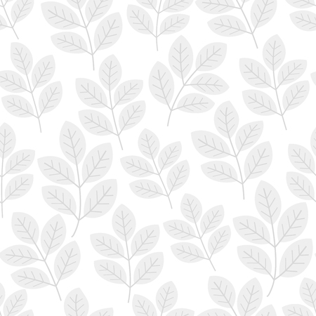 Floral seamless pattern with branches and leaves. Vector illustration.のイラスト素材