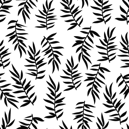 Floral seamless pattern with branches and leaves. Vector illustration.のイラスト素材