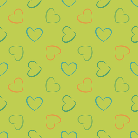 Abstract linear heart seamless pattern. Romantic background. Vector illustration.のイラスト素材