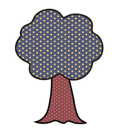 Tree in a pop art style isolated on white backgroundのイラスト素材
