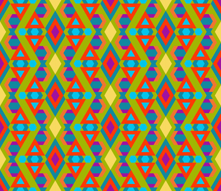 Abstract geometric seamless pattern with different shapes. Triangles, rhombuses, lines. Vector illustration.のイラスト素材