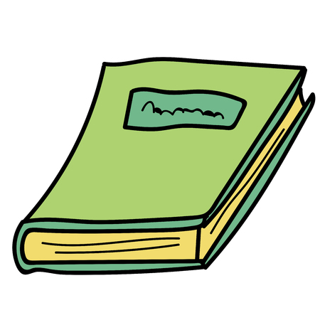 Cartoon doodle linear book isolated on white background. Vector illustration.のイラスト素材