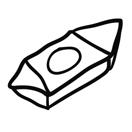 Cartoon doodle candy linear isolated on white background. Vector illustration.のイラスト素材