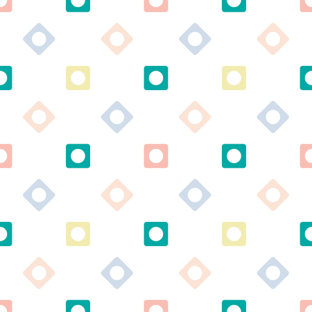 Geometrical seamless pattern. Retro circle pattern. Dotted round seamless background, ornament for wrapping paper, fabric, textile, website. Vector illustration.のイラスト素材