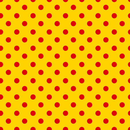 Red polka dot seamless pattern. Geometric background. Round shapes. Vector illustration.のイラスト素材