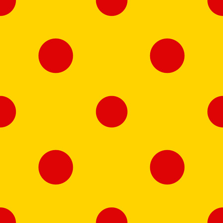 Red polka dot seamless pattern. Geometric background. Round shapes. Vector illustration.のイラスト素材