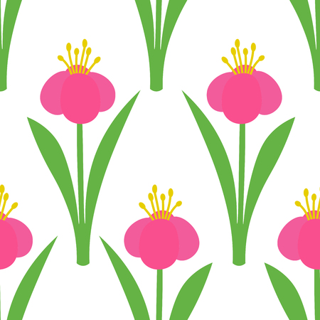 Flower seamless pattern. Floral background. Vector illustration.のイラスト素材