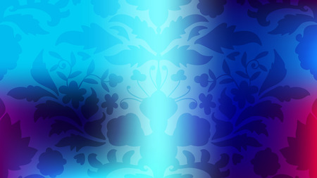 Colorful modern blurred gradient card with flowers, damask. Business poster, background. Vector illustration.のイラスト素材