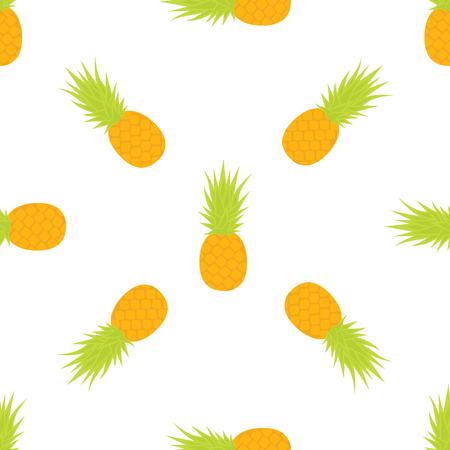 Pineapple isolated on white background. Cartoon pineapple. Vector illustration.のイラスト素材