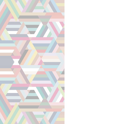 Card with seamless multicolored striped background of geometric shapes. Colorful mosaic pattern with triangles, lines. Abstract background for design. Colorful seamless geometric background.のイラスト素材