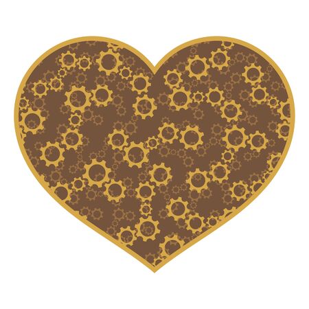 Steampunk heart with gears inside. Vector illustration.のイラスト素材
