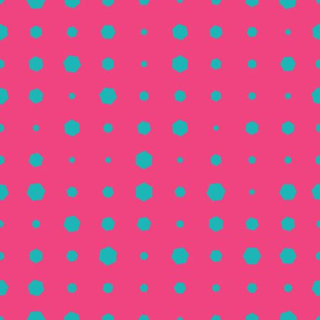 Blue and pink halftone seamless geometric pattern. Colorful infinity abstract honeycomb geometrical background. Sexangle, hexagon background. Vector illustration.のイラスト素材