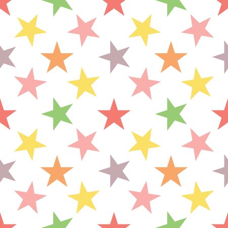Seamless pattern with stars on white background. Vector illustration.のイラスト素材