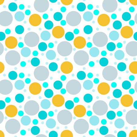 Round seamless pattern. Seamless retro circle pattern. Dotted round seamless background, pattern, ornament for wrapping paper, fabric, textile, website, wallpaper. Vector illustration.のイラスト素材