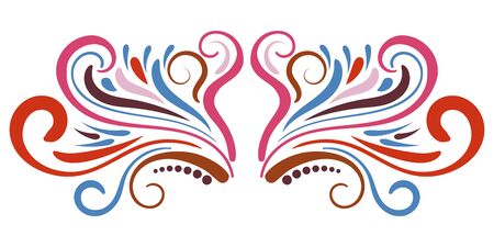 Abstract curly element for design, swirl, curl, divider. Vector illustration.のイラスト素材