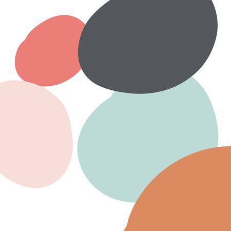 Cute abstract background with round geometric shapes, stains. Geometry card. Vector illustration.のイラスト素材