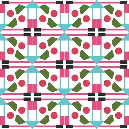 Abstract geometric seamless pattern with different shapes. Mosaic, tile background, wrapping paper....
