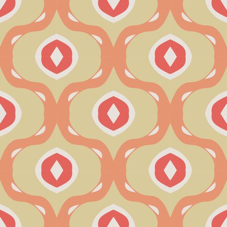 Abstract fantasy geometric seamless pattern with different shapes. Mosaic, tile background. Vector...