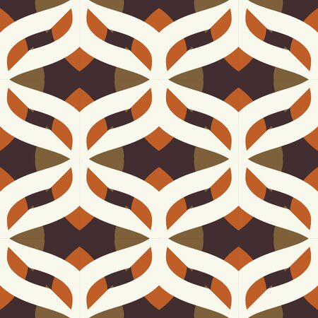 Abstract fantasy geometric seamless pattern with different shapes. Mosaic, tile background. Vector illustration.のイラスト素材