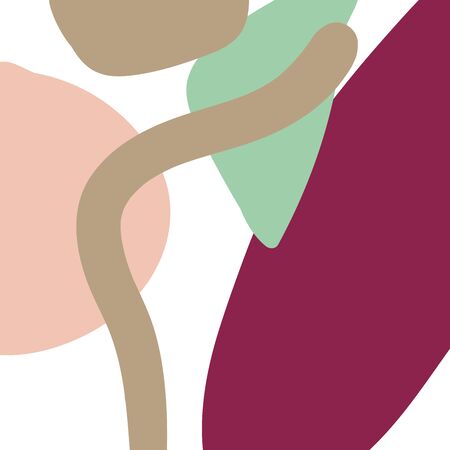 Cute abstract background with round geometric shapes, stains. Geometry card. Vector illustration.のイラスト素材