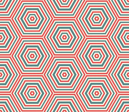 Striped hexagon seamless pattern. Linear geometric background. Vector illustration.のイラスト素材
