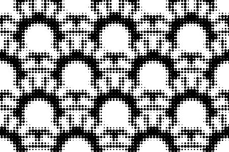 Abstract halftone ornamental geometric background. Pop art style card. Grunge texture. Vector  illustration.のイラスト素材