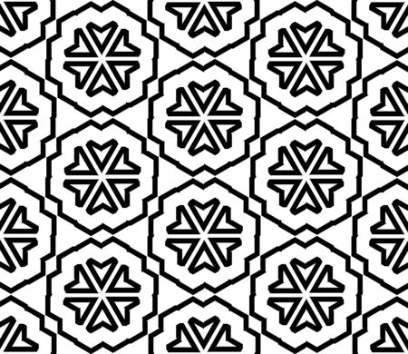 Abstract thin line seamless pattern. Linear ornamental geometric background. Wrapping paper. Vector illustration.のイラスト素材