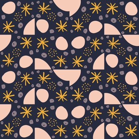 Abstract geometric seamless pattern. Tile background. Infinity wrapping paper with different shapes. Creative texture. Vector illustration.のイラスト素材