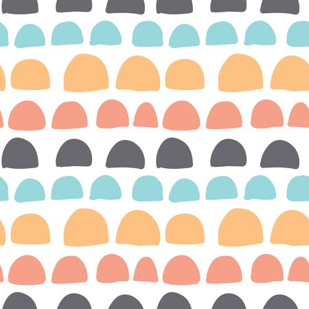 Abstract seamless pattern with semicircles. Geometric background with arches. Vector illustration.のイラスト素材