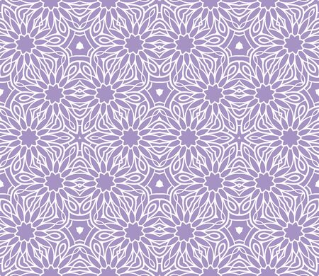 Fantasy seamless pattern with ornamental mandala. Abstract round doodle flower background. Floral geometric circle. Vector illustration.のイラスト素材
