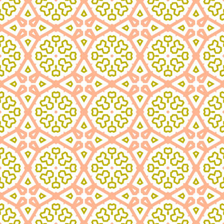 Cartoon geometric linear seamless pattern. Fantasy oriental mosaic background with different geo shapes. Arabesque tile wrapping paper. Vector illustration.のイラスト素材