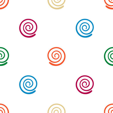 Cartoon abstract swirl seamless pattern. Curly geo infinity backdrop. Twist geometric wrapping paper. Vector illustration.のイラスト素材