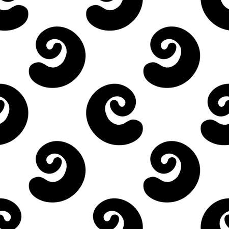 Cartoon abstract swirl seamless pattern. Curly geo infinity backdrop. Twist geometric wrapping paper. Vector illustration.のイラスト素材