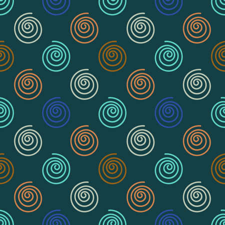 Cartoon abstract swirl seamless pattern. Curly geo infinity backdrop. Twist geometric wrapping paper. Vector illustration.のイラスト素材