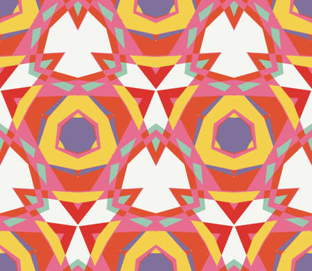 Abstract geo seamless pattern. Colorful ornamental geometric mosaic background. Tile wrapping paper....