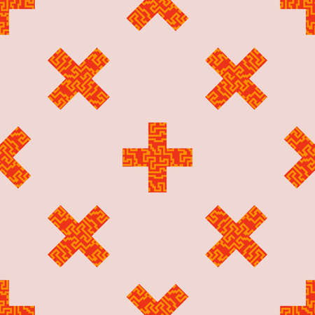 Cartoon fantasy cross seamless pattern. Infinity geometric background. Wrapping paper. Vector...
