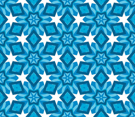 Abstract geo seamless pattern. Ornamental geometric background with different shapes. Wrapping paper. Vector illustration.のイラスト素材