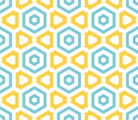 Abstract fantasy thin line hexagon, triangle geometric seamless pattern. Creative mosaic, tile...