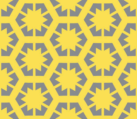 Abstract fantasy thin line hexagon, triangle geometric seamless pattern. Creative mosaic, tile background.のイラスト素材