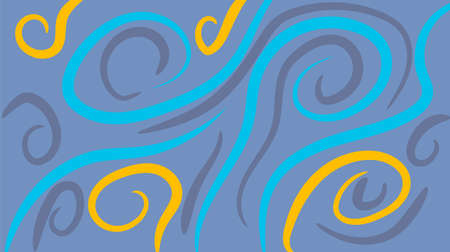 Abstract background with curly brush strokes, template, wave, artistic covers design, colorful texture. Trendy pattern, graphic poster, geometric brochure, card.のイラスト素材