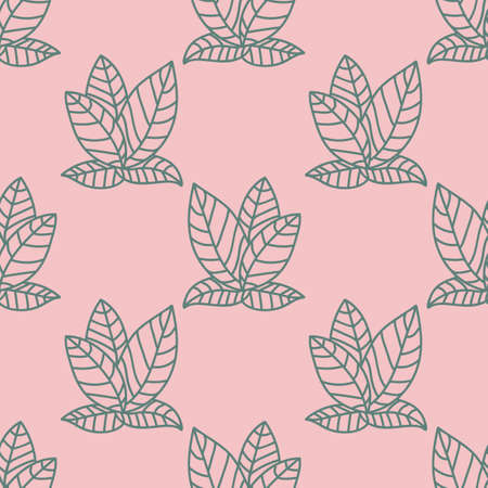 Abstract colorful doodle flower seamless pattern. Palm leaf floral background. Vector illustration.のイラスト素材