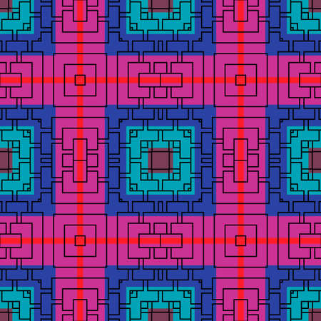 Abstract fantasy thin line hexagon, triangle geometric seamless pattern. Creative mosaic, tile...