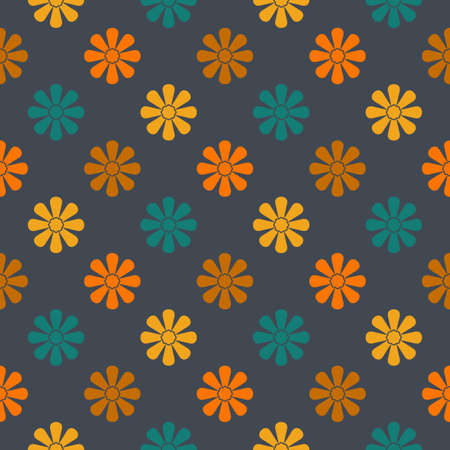 Abstract seamless pattern with mandala flower. Mosaic, tile, polka dot. Floral background.