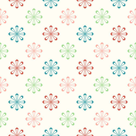 Abstract seamless pattern with mandala flower. Mosaic, tile, polka dot. Floral background.のイラスト素材