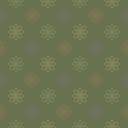 Abstract seamless pattern with mandala flower. Mosaic, tile, polka dot. Floral background.のイラスト素材